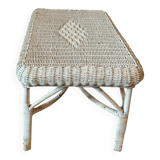 Vintage white rattan coffee table