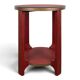 Guéridon Art Déco laqué rouge plateau verre