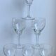 Set of 6 crystal wine glasses engraved 50-60s