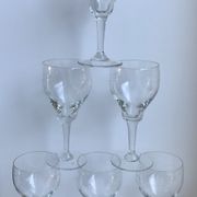 Set of 6 crystal wine glasses engraved 50-60s