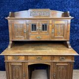 Art Nouveau period stepped desk in carved oak circa 1900