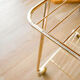 Vinyl service in gilded metal, with wooden top
