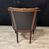 Louis XVI style office chair in mahogany and gilded bronze