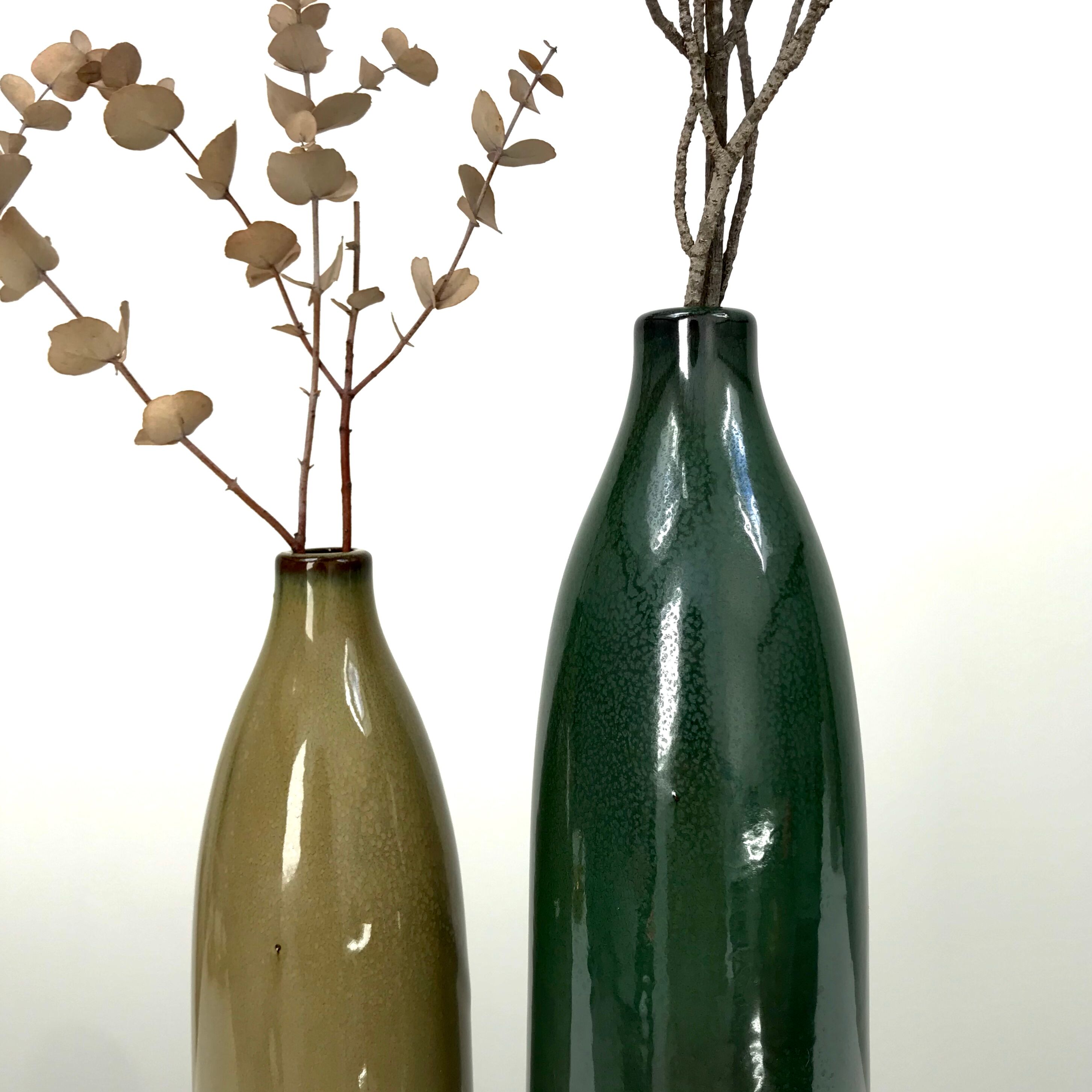 Duo of terracotta vases