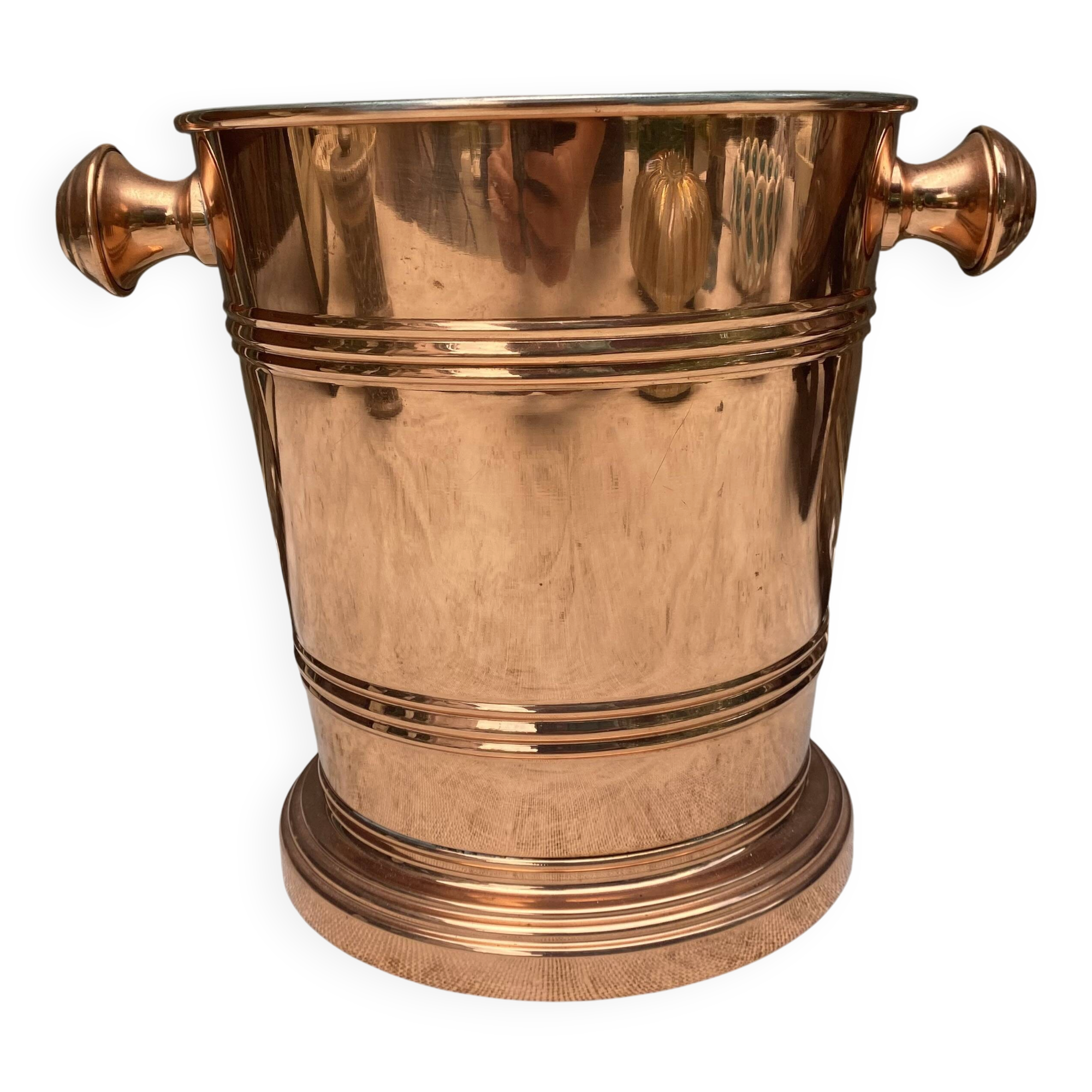 Vintage champagne bucket in genuine copper and stainless steel.