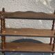 Shelf, 3 shelves, turned wood and vintage varnish