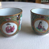 6 tasses porcelaine de Chine 19e