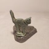 Enamelled advertising ashtray with a cat