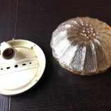 Amber glass ceiling rose by Limburg / vintage 1960s