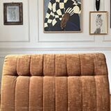 2-seater armchair in fawn velvet, Steiner edition 1970