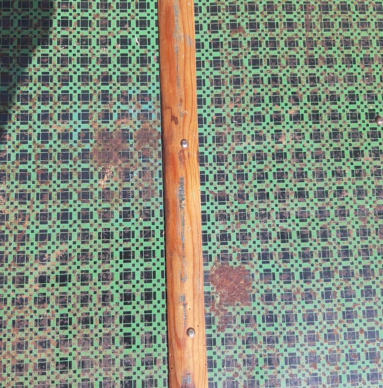 Vintage green metal trunk