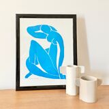 Affiche Femme Nu bleu II