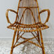 Six vintage rattan chairs