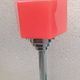Floor lamp from the 60s/70s, chrome with two opal glass tulips in red and green.