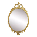 Italian oval brass medallion mirror