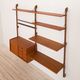 Ergo Wall Unit in teak with 6 shelves and a cabinet by John Texmon for Blindheim Møbelfabrikk