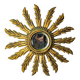 Sun mirror in gilded wood, France, 1960, 38 cm