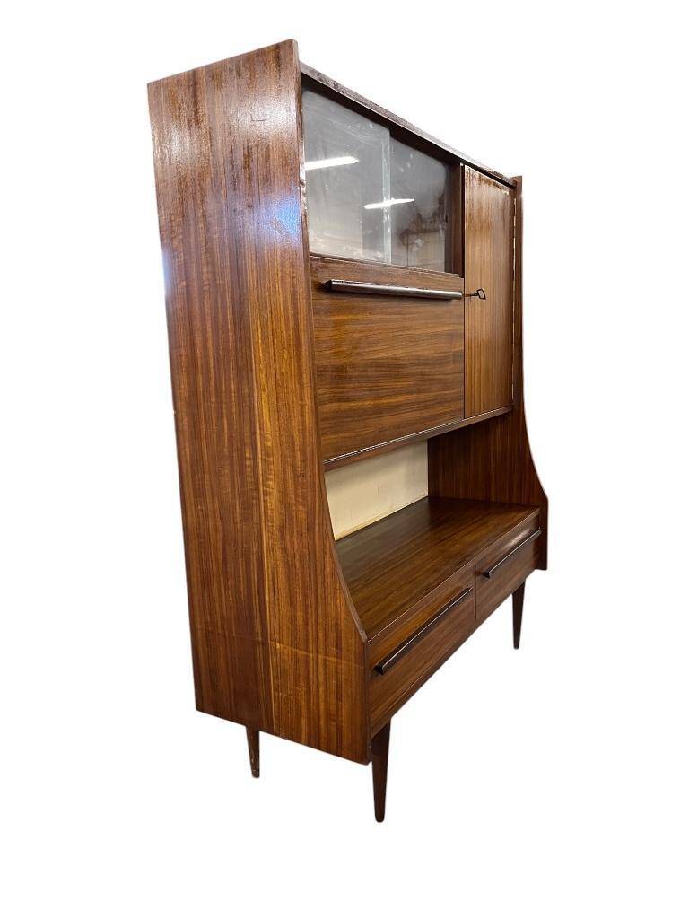 Vintage wooden cabinet with display case / bar section