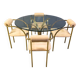 Vintage brass dining set by Belgochrom, 1970s