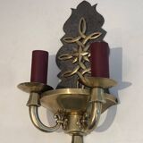 Pair of Art Deco wall sconces in the style of Jules Leleu.