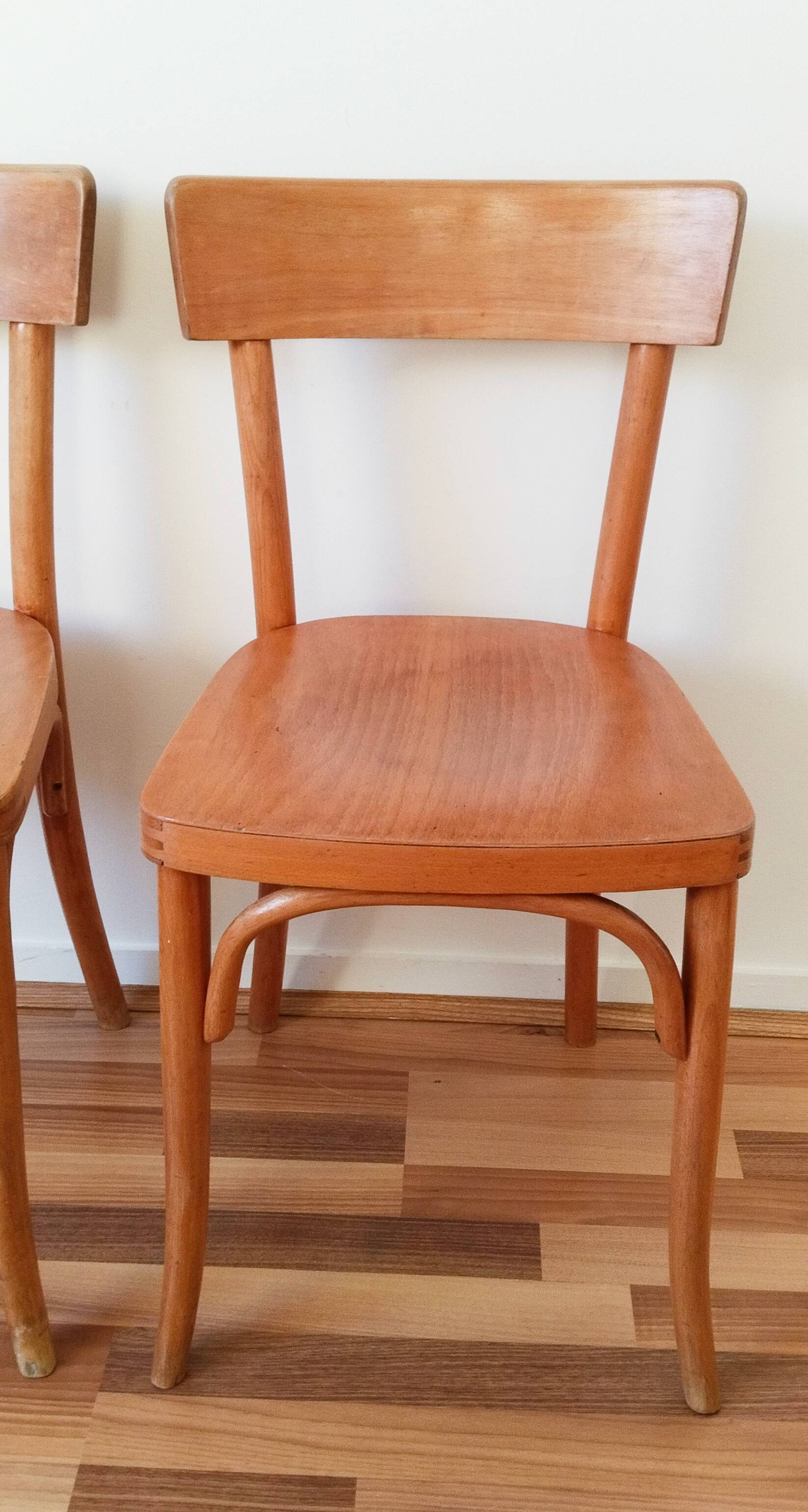 Scandinavian bistro chairs in turned wood, Baumann style