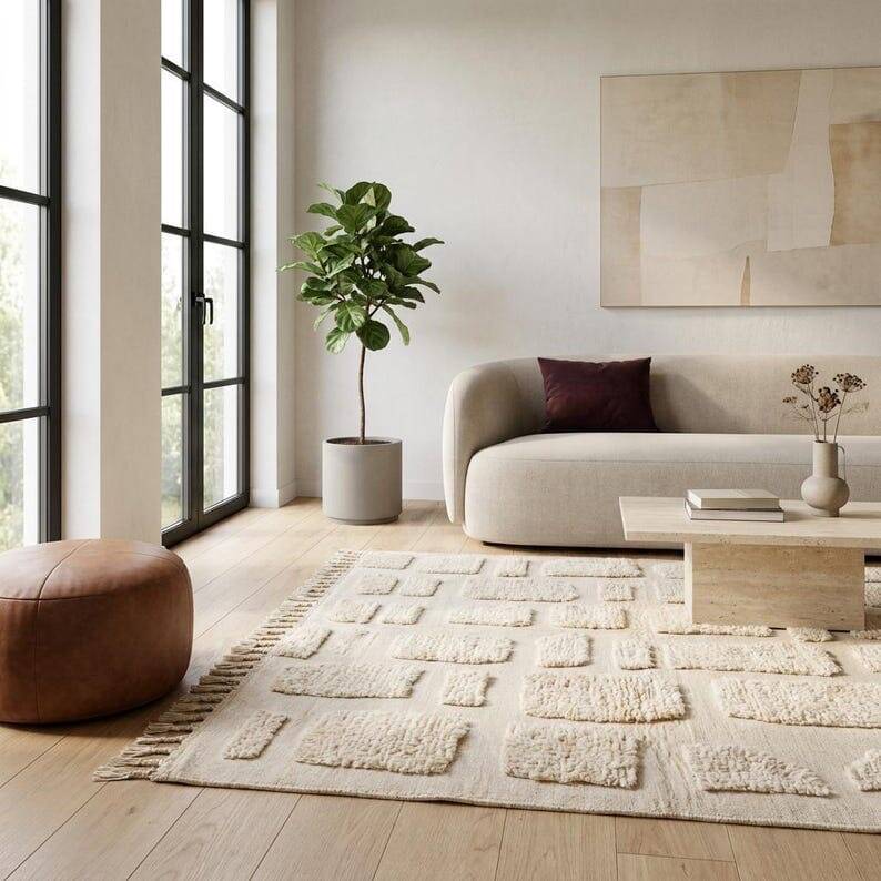 White Berber rug size 1.5/2.5 m