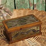 Vintage wooden and metal box
