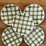 Assiettes à dessert vertes, modèle Nappe par Moulin des Loups