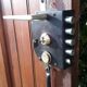 Porte entrée 208,7x94 serrure multipoints en chêne
