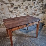 French antique table with drawer – Around 1920 – Pine top and legs.