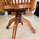 Fauteuil de bureau en bois et cuir