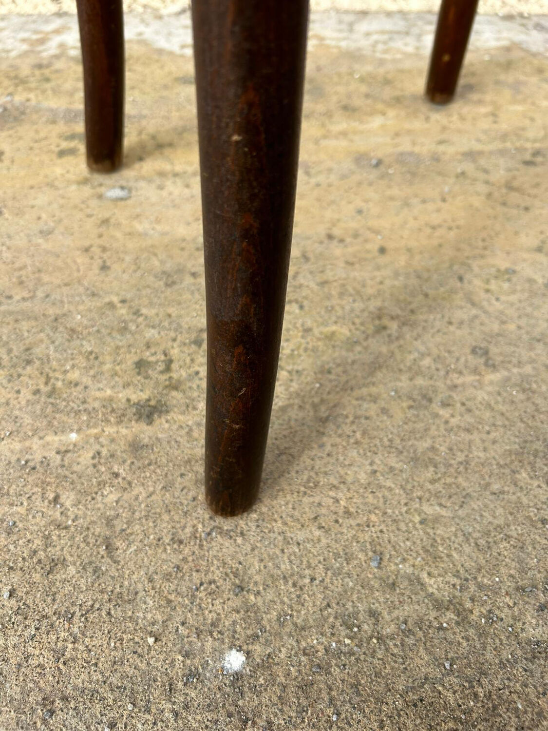 Tabouret de bar vintage en bois & cannage