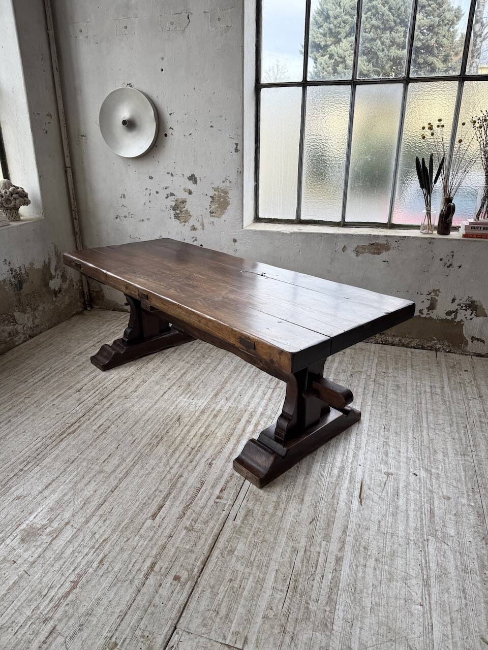 Table de monastère XXL en chêne, 19ème s.