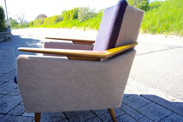 Fauteuil vintage italien accoudoir bomrang