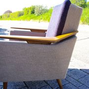 Fauteuil vintage italien accoudoir bomrang