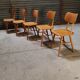 Set of 5 all-wood chairs published by Ton 1960