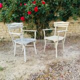 Ensemble d'assises  de jardin 4 fauteuils et 1 chaise - en bois