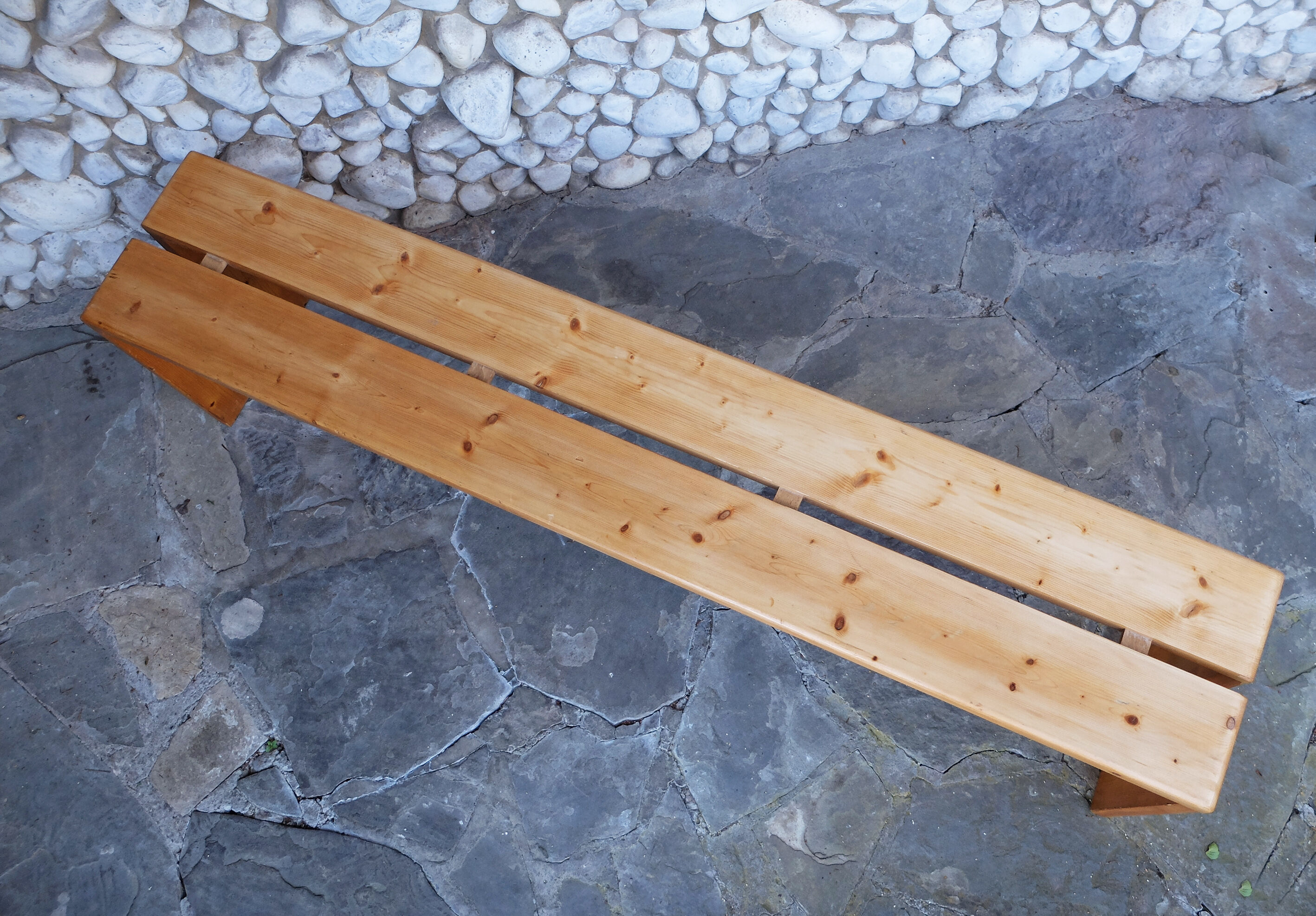 Charlotte Perriand pine bench for Les Arcs, 1960