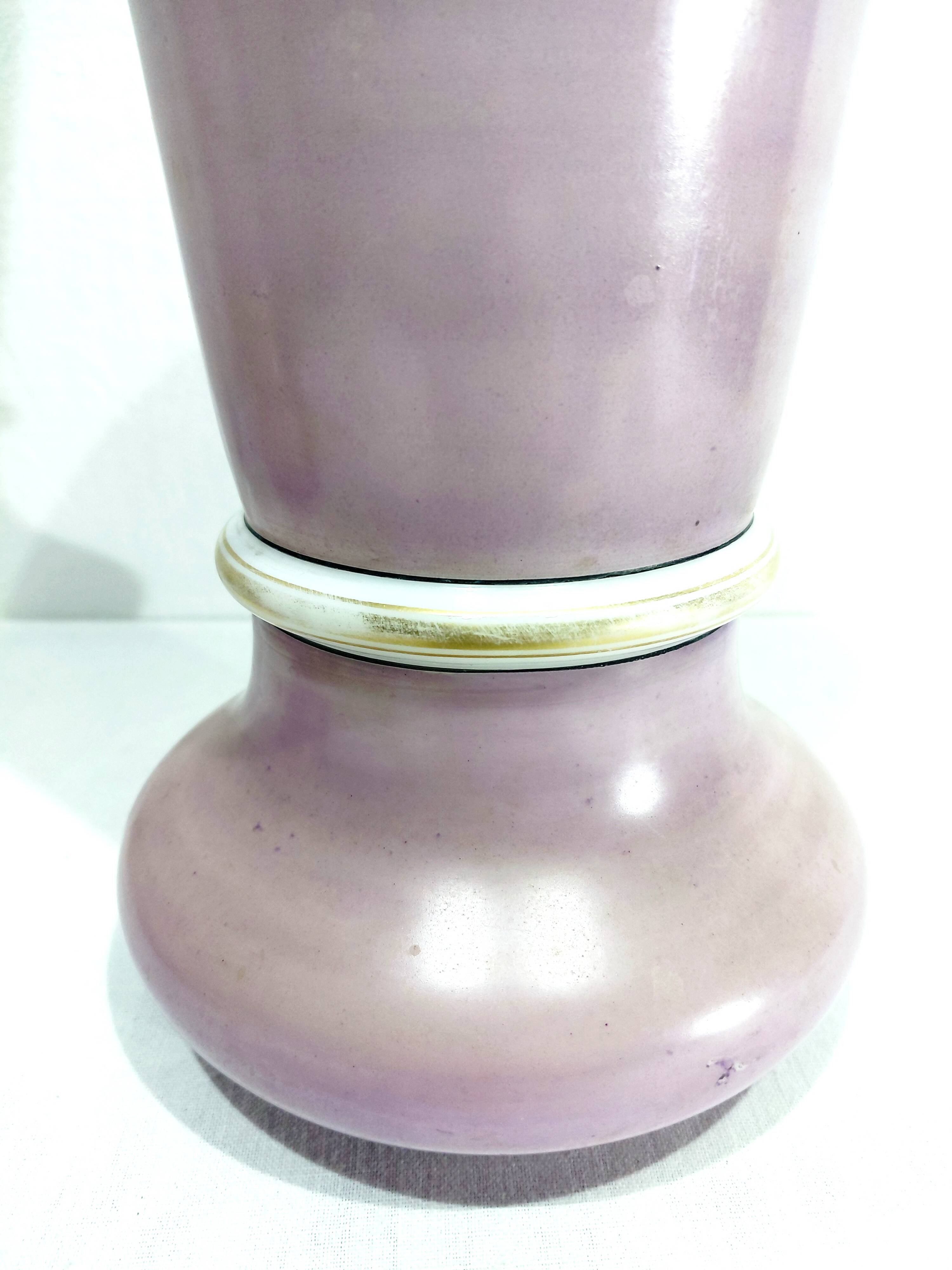 Pair of pink opaline vases