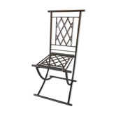 Chaise pliante ferronnerie artisanale ancienne