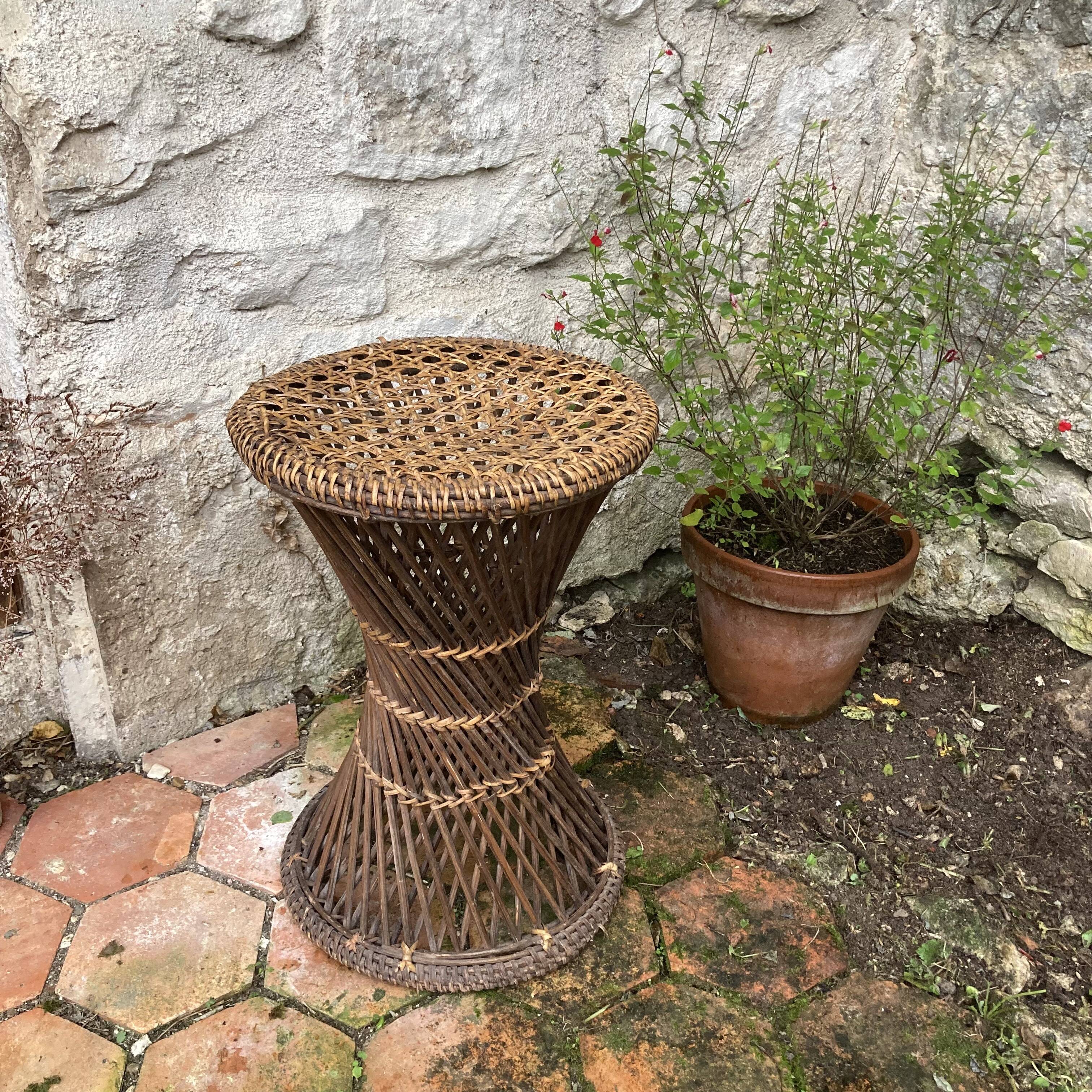 Vintage cane diabolo stool