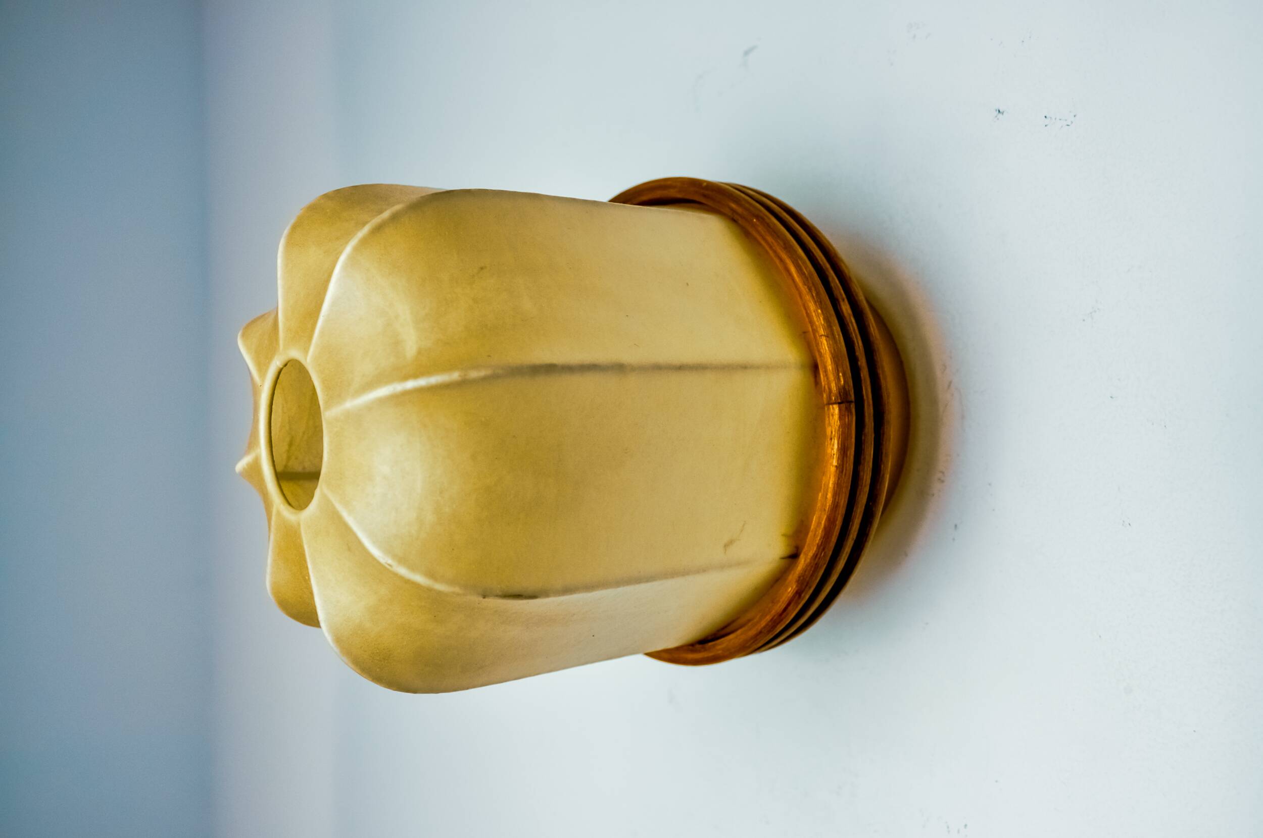 “Cocoon” wall lamp, resin and pine, Italy, 1970