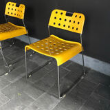 Set of 4 yellow Omstak chairs, Rodney Kinsman