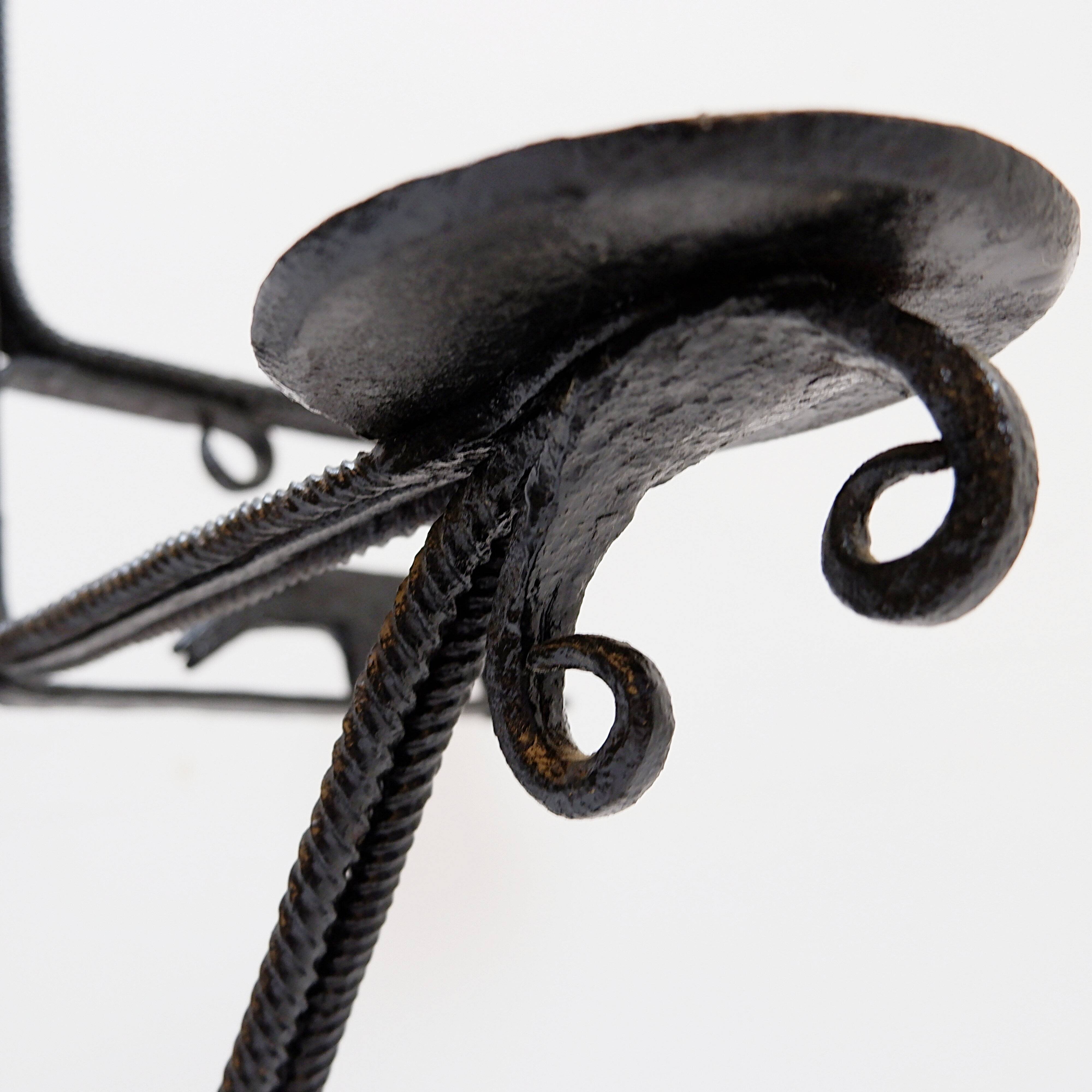 Wrought iron candle holder - France, 20th century