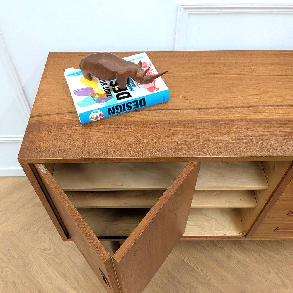 Small vintage Scandinavian teak sideboard.