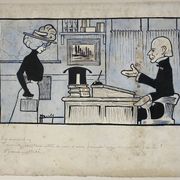 Pair of old cartoons Presse signed Dandurand and Berly