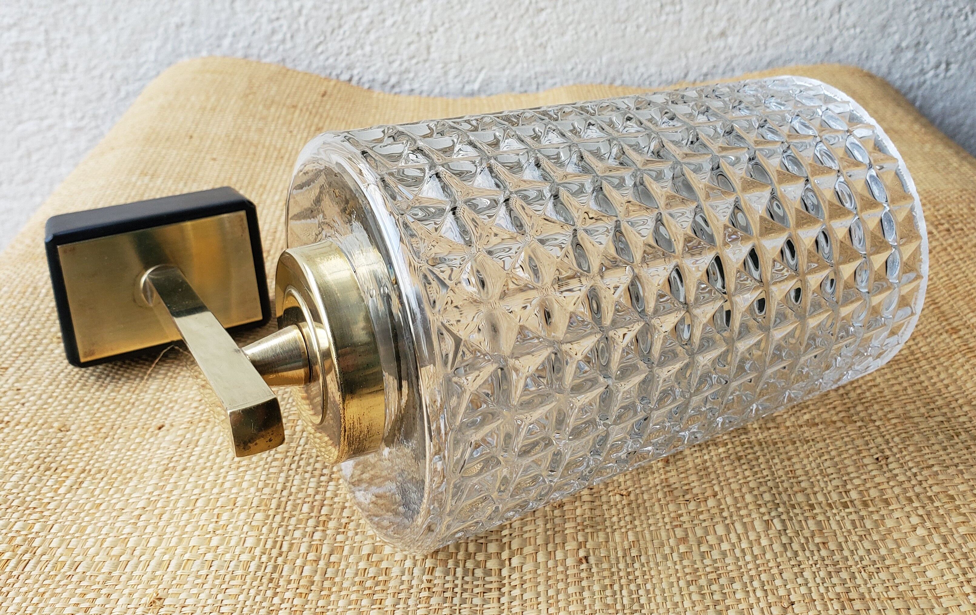 Wall light 60's glass and brass
