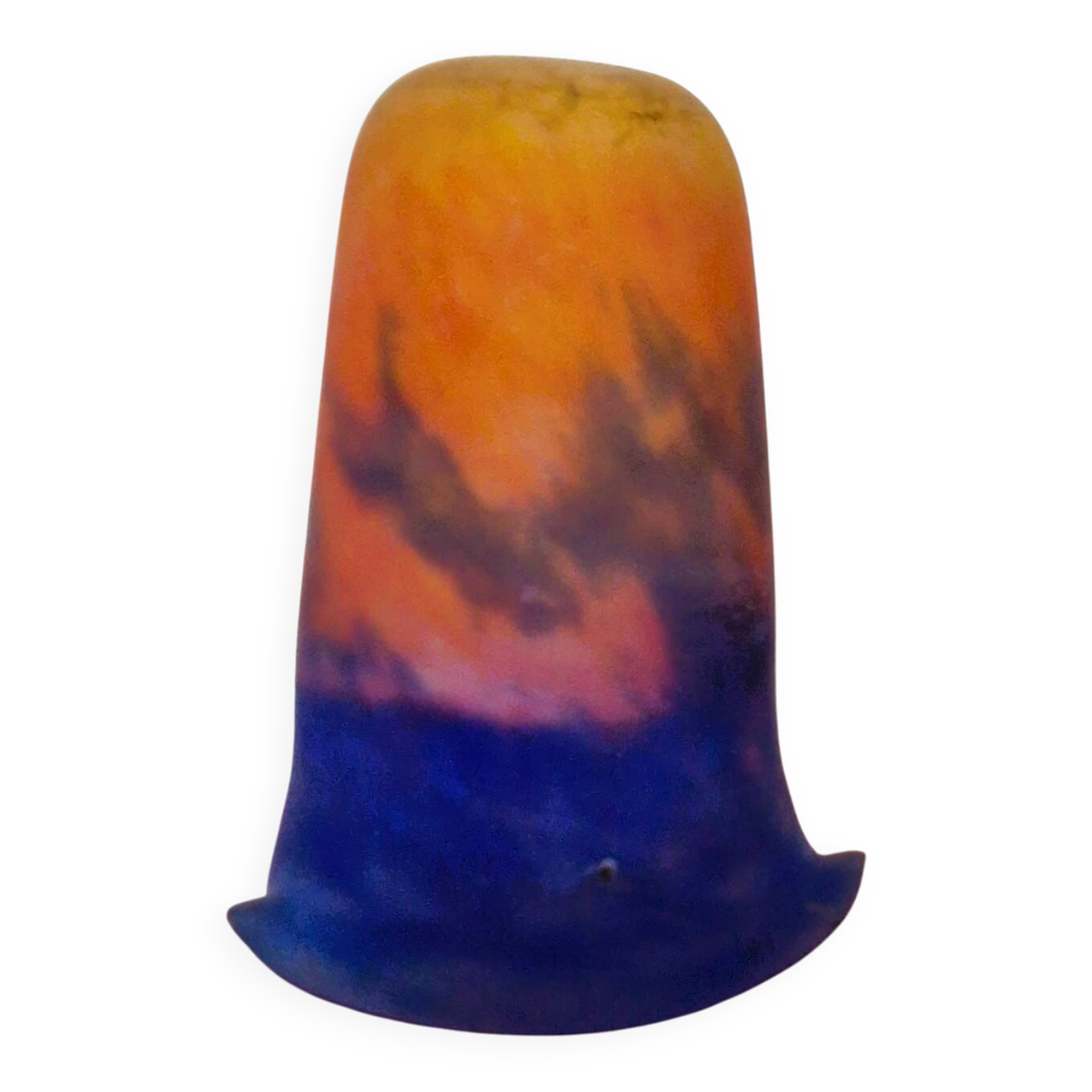 Muller Frères orange and blue glass paste lampshade