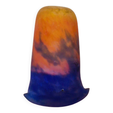 Muller Frères orange and blue glass paste lampshade