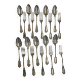 Ensemble ancien 20 couverts en métal argenté